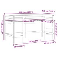 vidaXL Loftsäng med stege vaxbrun 80x200 cm massiv furu - Bild 9