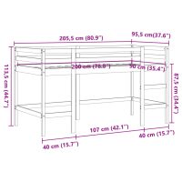 vidaXL Loftsäng med stege vaxbrun 90x200 cm massiv furu - Bild 9