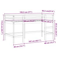 vidaXL Loftsäng med stege vaxbrun 90x190 cm massiv furu - Bild 9