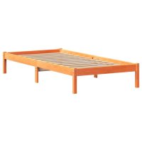 vidaXL Sängram utan madrass vaxad brun 90x190 cm massiv furu - Bild 6