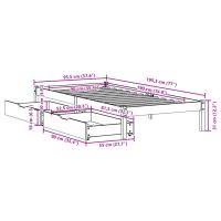 vidaXL Sängram utan madrass vaxad brun 90x190 cm massiv furu - Bild 10