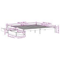 vidaXL Sängram utan madrass vaxbrun 200x200 cm massiv furu - Bild 11