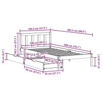 vidaXL Sängram utan madrass vaxbrun 100x200 cm massiv furu - Bild 11