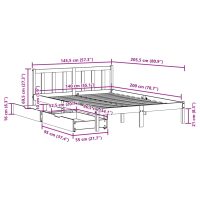 vidaXL Sängram utan madrass vaxbrun 140x200 cm massiv furu - Bild 11