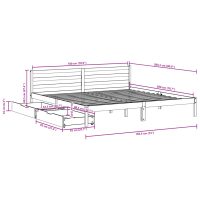 vidaXL Sängram utan madrass vaxbrun 180x200 cm massiv furu - Bild 12