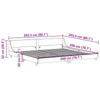 vidaXL Sängram med huvudgavel vaxbrun 200x200 cm massiv furu - Bild 9