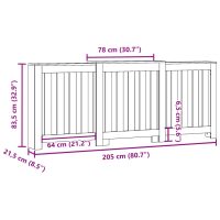 vidaXL Elementskydd svart 205x21,5x83,5 cm konstruerat trä - Bild 9