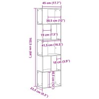 vidaXL Bokhylla 5 hyllplan vit 45x23,5x162,5 cm konstruerat trä - Bild 8