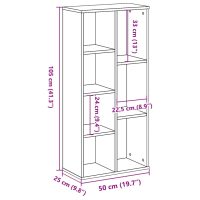 vidaXL Bokhylla vit 50x25x105 cm konstruerat trä - Bild 9