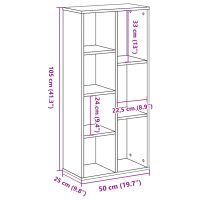 vidaXL Bokhylla svart 50x25x105 cm konstruerat trä - Bild 9