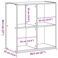 vidaXL Bokhylla svart 68,5x32x68,5 cm konstruerat trä - Bild 9