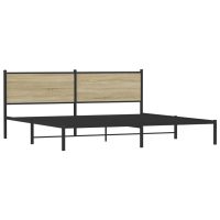 vidaXL Sängram med huvudgavel metall sonoma-ek 193x203 cm - Bild 2