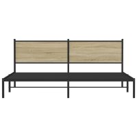 vidaXL Sängram med huvudgavel metall sonoma-ek 193x203 cm - Bild 5