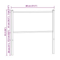 vidaXL Sänggavel sonoma 75 cm konstruerat trä och stål - Bild 7