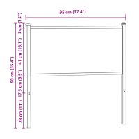 vidaXL Sänggavel sonoma 90 cm konstruerat trä och stål - Bild 7