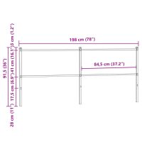 vidaXL Sänggavel sonoma 190 cm konstruerat trä och stål - Bild 7