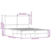 vidaXL Sängram utan madrass metall rökfärgad ek 120x190 cm - Bild 10