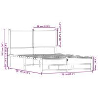 vidaXL Sängram utan madrass metall rökfärgad ek 120x200 cm - Bild 10