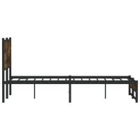 vidaXL Sängram utan madrass metall rökfärgad ek 140x190 cm - Bild 6