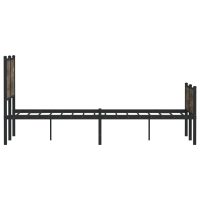 vidaXL Sängram utan madrass metall rökfärgad ek 120x190 cm - Bild 6