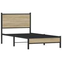 vidaXL Sängram utan madrass metall sonoma-ek 75x190 cm - Bild 2