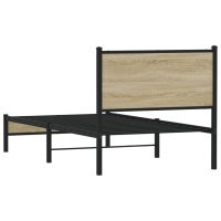 vidaXL Sängram utan madrass metall sonoma-ek 75x190 cm - Bild 7