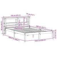 vidaXL Sängram utan madrass vit 150x200 cm massiv furu - Bild 12