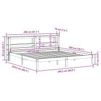 vidaXL Sängram med huvudgavel vaxbrun 200x200 cm massiv furu - Bild 12