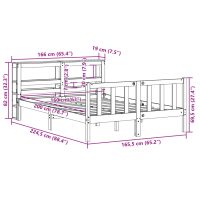 vidaXL Sängram utan madrass 160x200 cm massiv furu - Bild 12