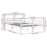 vidaXL Sängram utan madrass 150x200 cm massiv furu - Bild 12