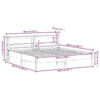 vidaXL Sängram utan madrass 180x200 cm massiv furu - Bild 12