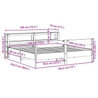 vidaXL Sängram utan madrass vit 180x200 cm massiv furu - Bild 12