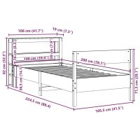 vidaXL Sängram utan madrass 100x200 cm massiv furu - Bild 12