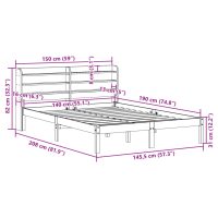 vidaXL Sängram utan madrass 140x190 cm massiv furu - Bild 12