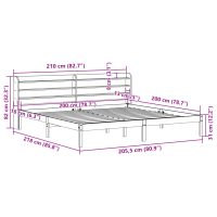 vidaXL Sängram utan madrass vit 200x200 cm massiv furu - Bild 12