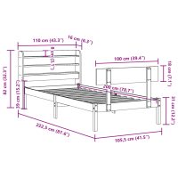 vidaXL Sängram utan madrass vit 100x200 cm massiv furu - Bild 12