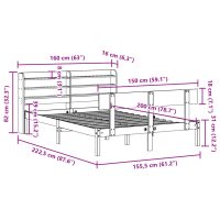 vidaXL Sängram utan madrass 150x200 cm massiv furu - Bild 12