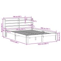 vidaXL Sängram med huvudgavel vit 150x200 cm massiv furu - Bild 11