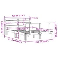 vidaXL Sängram med huvudgavel 120x190 cm massiv furu - Bild 12