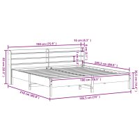 vidaXL Sängram utan madrass vaxbrun 180x200 cm massiv furu - Bild 12