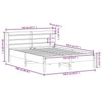 vidaXL Sängram utan madrass vit 135x190 cm massiv furu - Bild 12