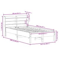 vidaXL Sängram utan madrass 120x190 cm massiv furu - Bild 12