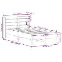 vidaXL Sängram utan madrass 75x190 cm massiv furu - Bild 12