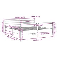 vidaXL Sängram utan madrass vit 180x200 cm massiv furu - Bild 12