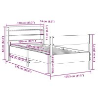 vidaXL Sängram utan madrass 100x200 cm massiv furu - Bild 12