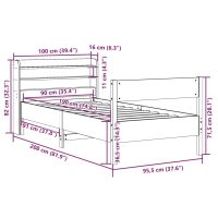 vidaXL Sängram utan madrass vaxad brun 90x190 cm massiv furu - Bild 12