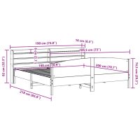 vidaXL Sängram utan madrass vaxbrun 180x200 cm massiv furu - Bild 12