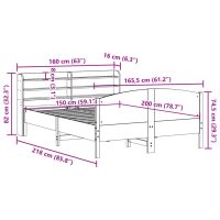 vidaXL Sängram utan madrass vaxbrun 150x200 cm massiv furu - Bild 12