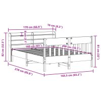 vidaXL Sängram utan madrass 160x200 cm massiv furu - Bild 12