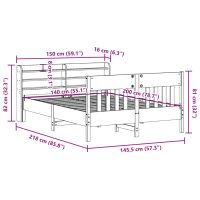 vidaXL Sängram utan madrass 140x200 cm massiv furu - Bild 12